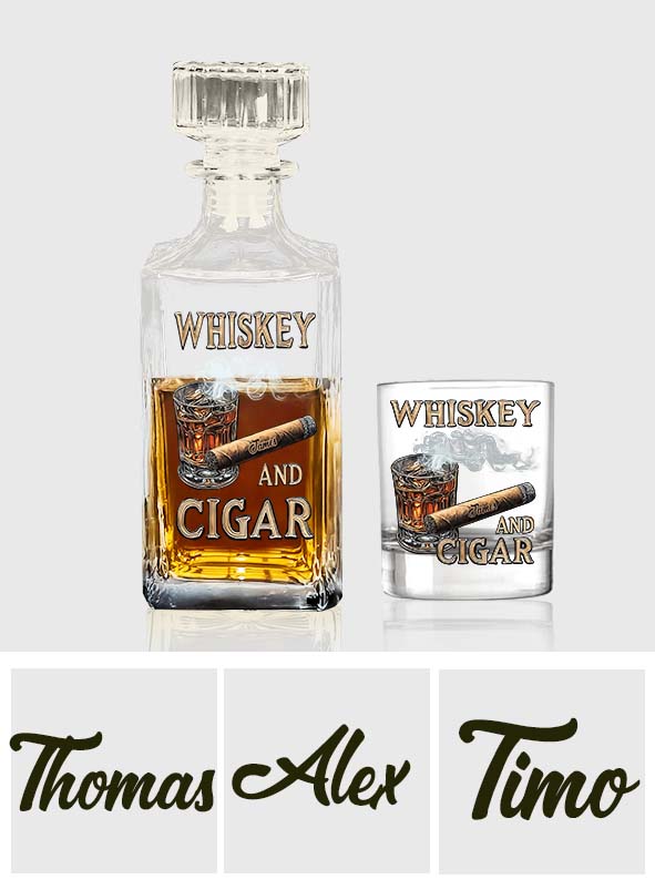 Verre à whisky personnalisé Whiskey And Cigar -