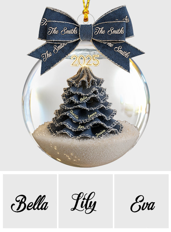 Frohe Weihnachten, Familie – Personalisierter transparenter Familienschmuck