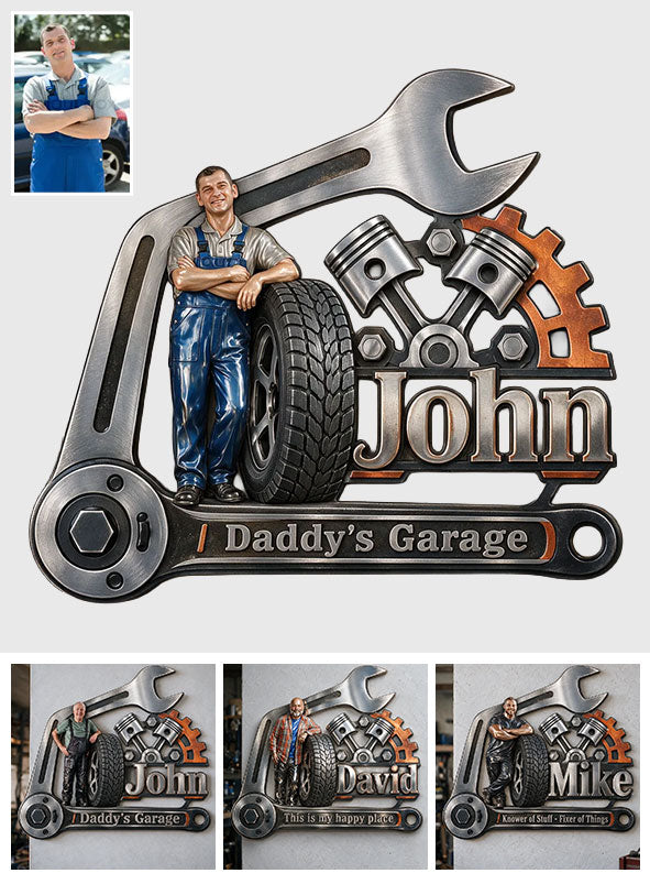 Funny Garage Sign For Him - Personalized Garage 3D Printed Cut Metal Sign