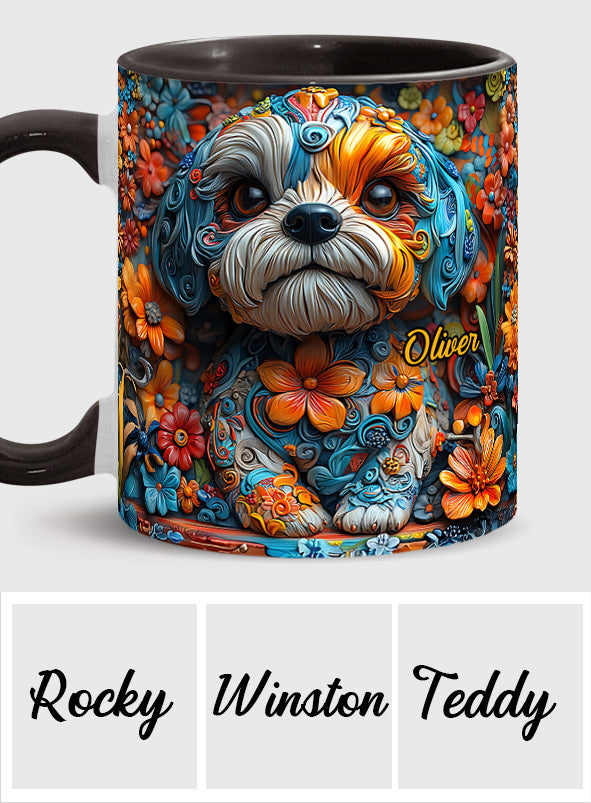 Bunte Shih-Tzu-Träume – personalisierte Tasse mit Hundemotiv