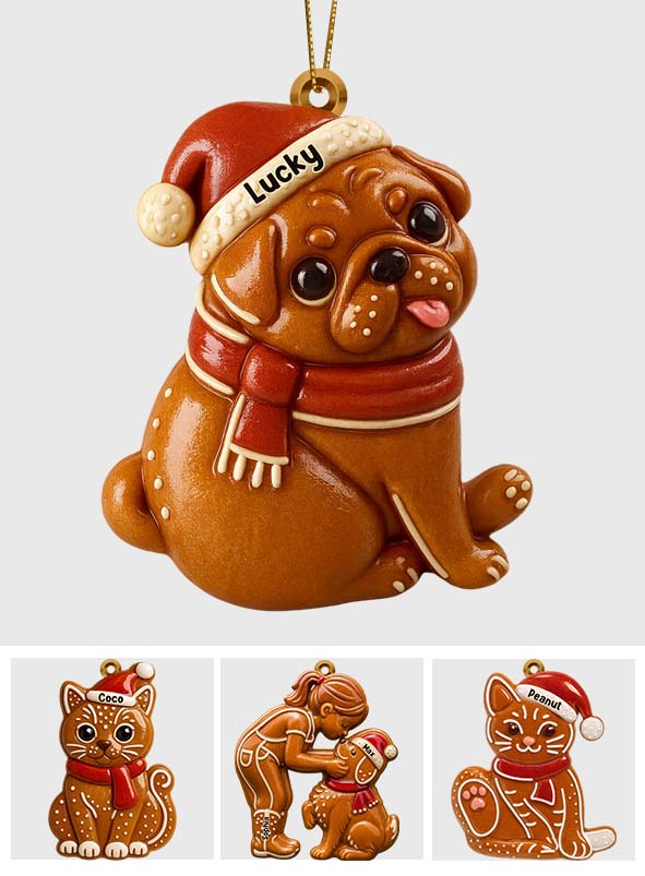 Ornement de Noël personnalisé pour chien - Animal en pain d'épice