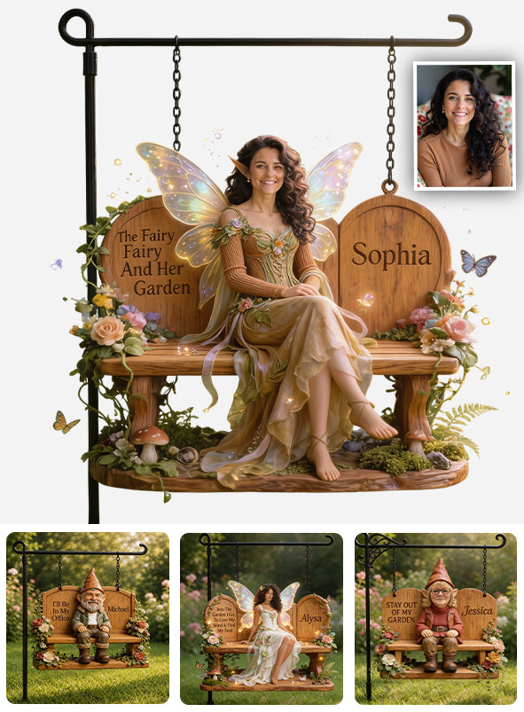 Garden Gnome, Garden Fairy - Personalized Gardening Wood Sign With Stake