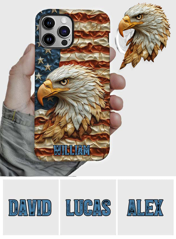 Strong Eagle - Coque de téléphone personnalisée avec aigle à tête blanche et impression intégrale