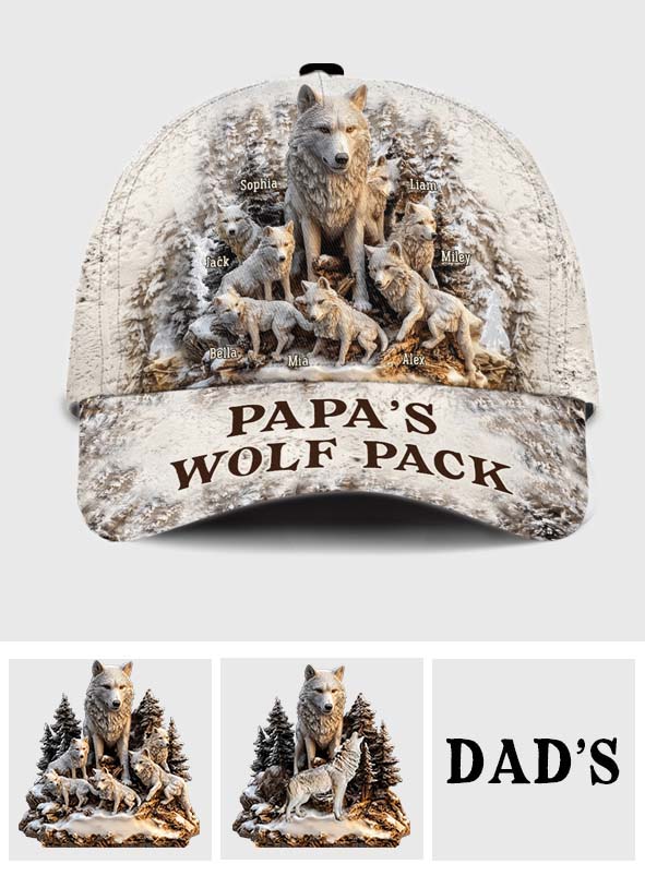 Papa Wolf Pack - Personalized Father Classic Cap