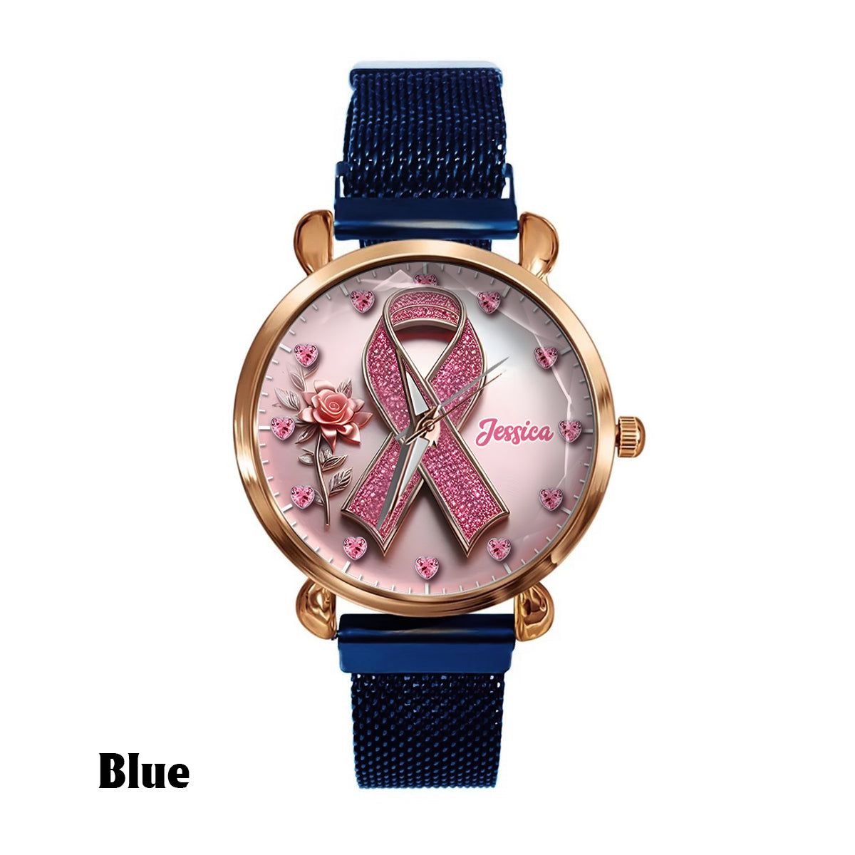 Faith Hope Love - Personalized Breast Cancer Awareness Women Hand Watch