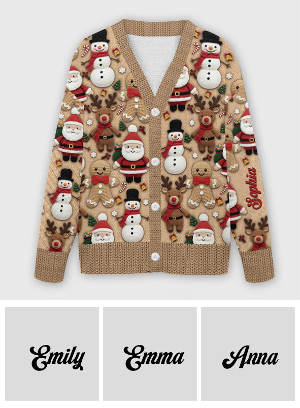 Weihnachtsmann aus Lebkuchen - Personalisierter Weihnachtsstrickpullover