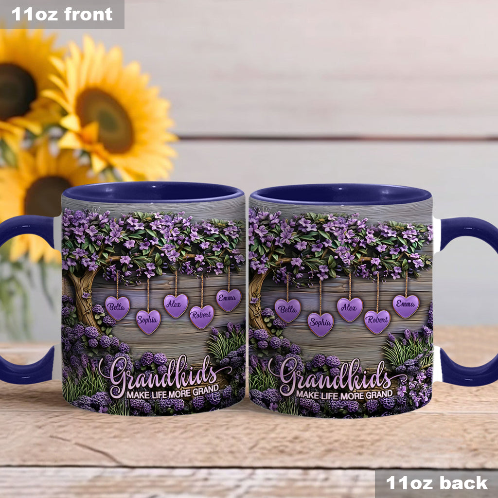 Grandkids Make Life More Grand - Personalized Grandma Accent Mug
