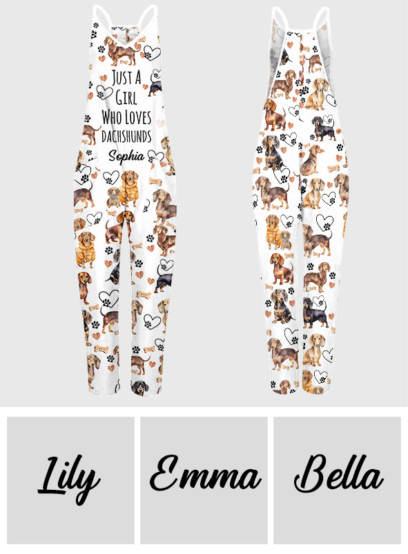 Juste une fille qui aime les teckels - Salopettes/combinaisons amples personnalisées avec motif teckel
