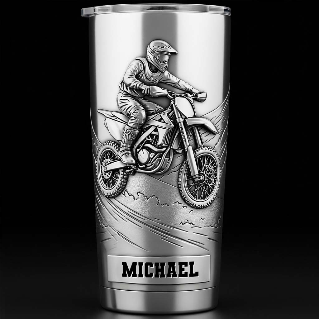 Metalic Dirt Bike/ Motocross - Personalized Dirt Bike Tumbler