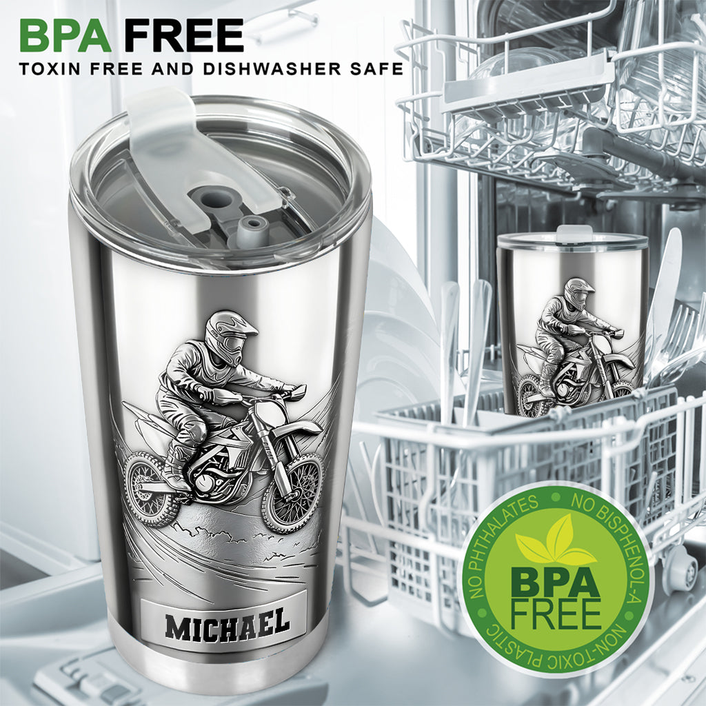 Metalic Dirt Bike/ Motocross - Personalized Dirt Bike Tumbler