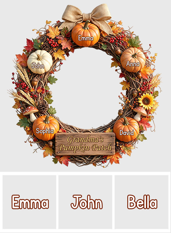 Grandma's Pumpkin Patch - Personalized Grandma Custom Shaped Wood Sign
