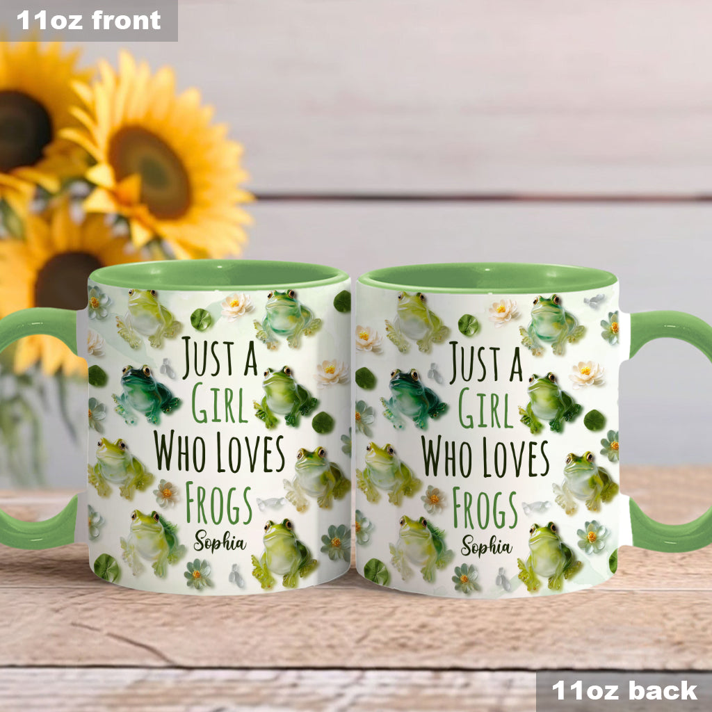 Just A Girl Who Loves Frogs - Personalized Frog Accent Mug