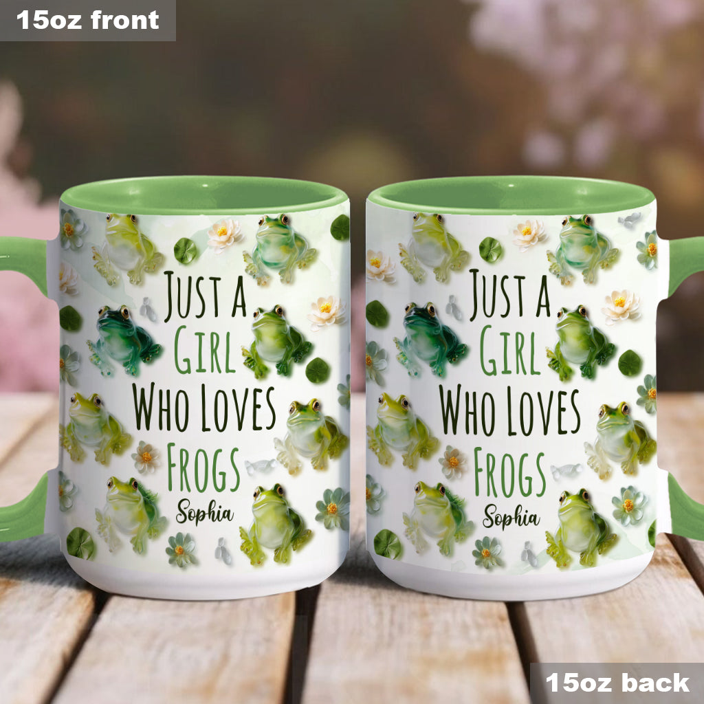 Just A Girl Who Loves Frogs - Personalized Frog Accent Mug