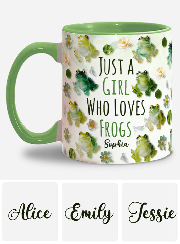Just A Girl Who Loves Frogs - Personalized Frog Accent Mug