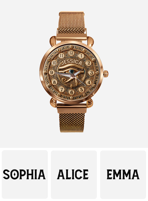 Égypte antique - Montre-bracelet personnalisée pour femme sur le thème de l'Égypte antique
