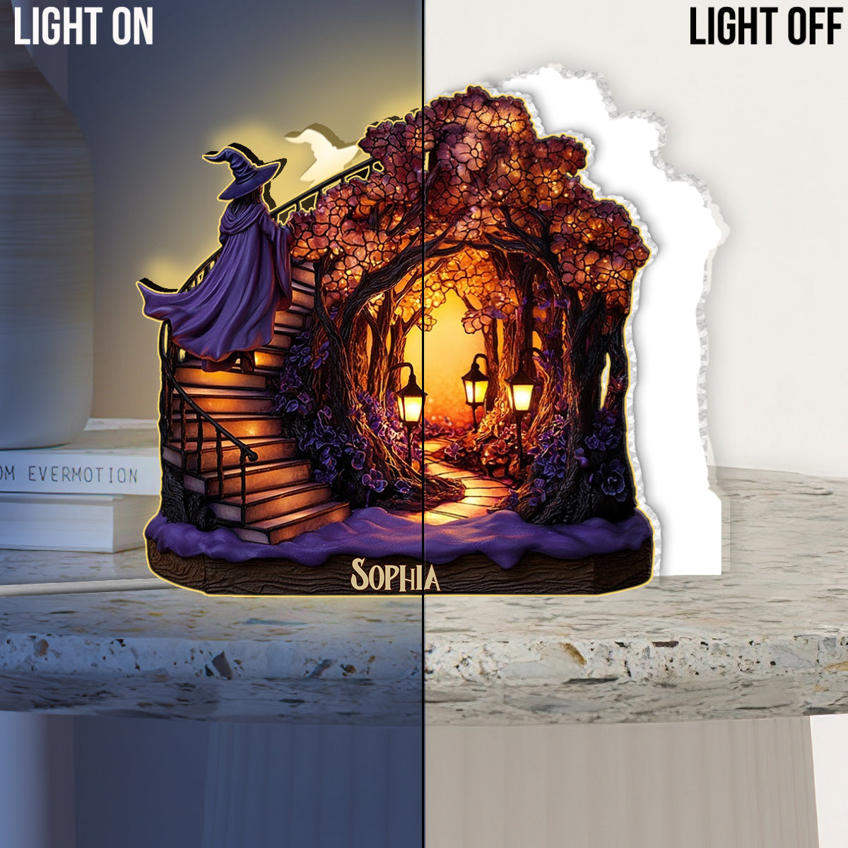 Beautiful Witch - Personalized Witch Acrylic LED Night Light