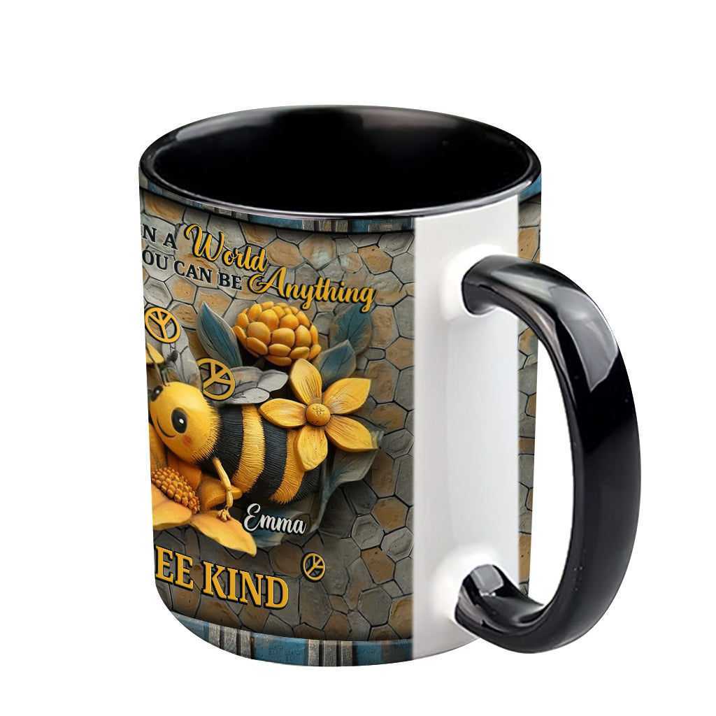 In A World Where You Can Be Anything Be Kind - Personalized Hippie Accent Mug
