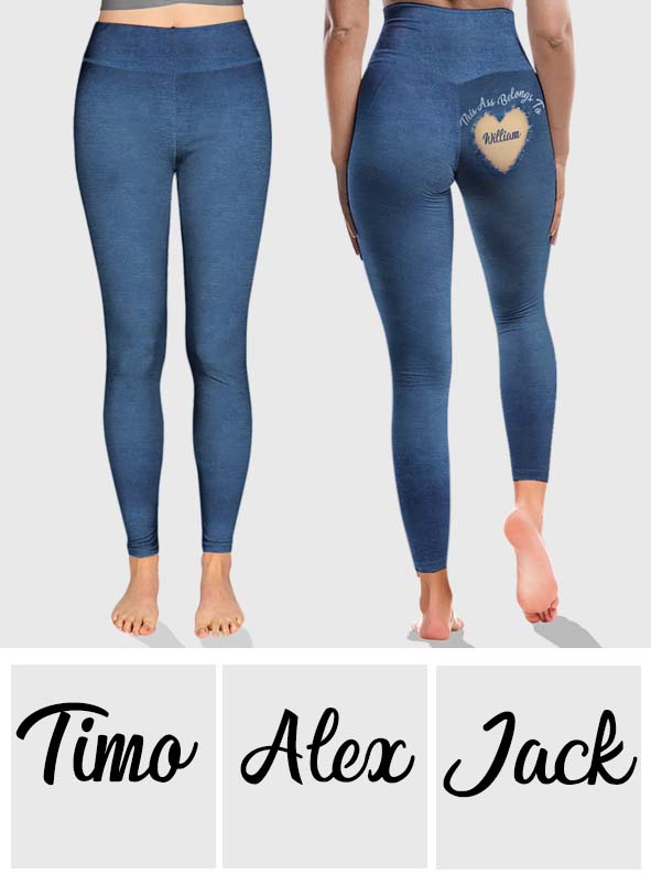 This Ass Belongs To Gift For Wife Or Girlfriend - Personalized Couple Leggings