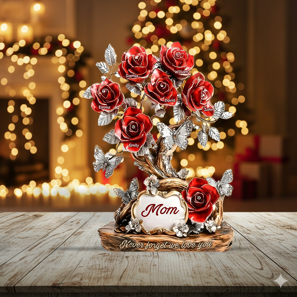 Floral Christmas Gift for Mom, Grandma – Personalized Custom Shaped Acrylic Plaque