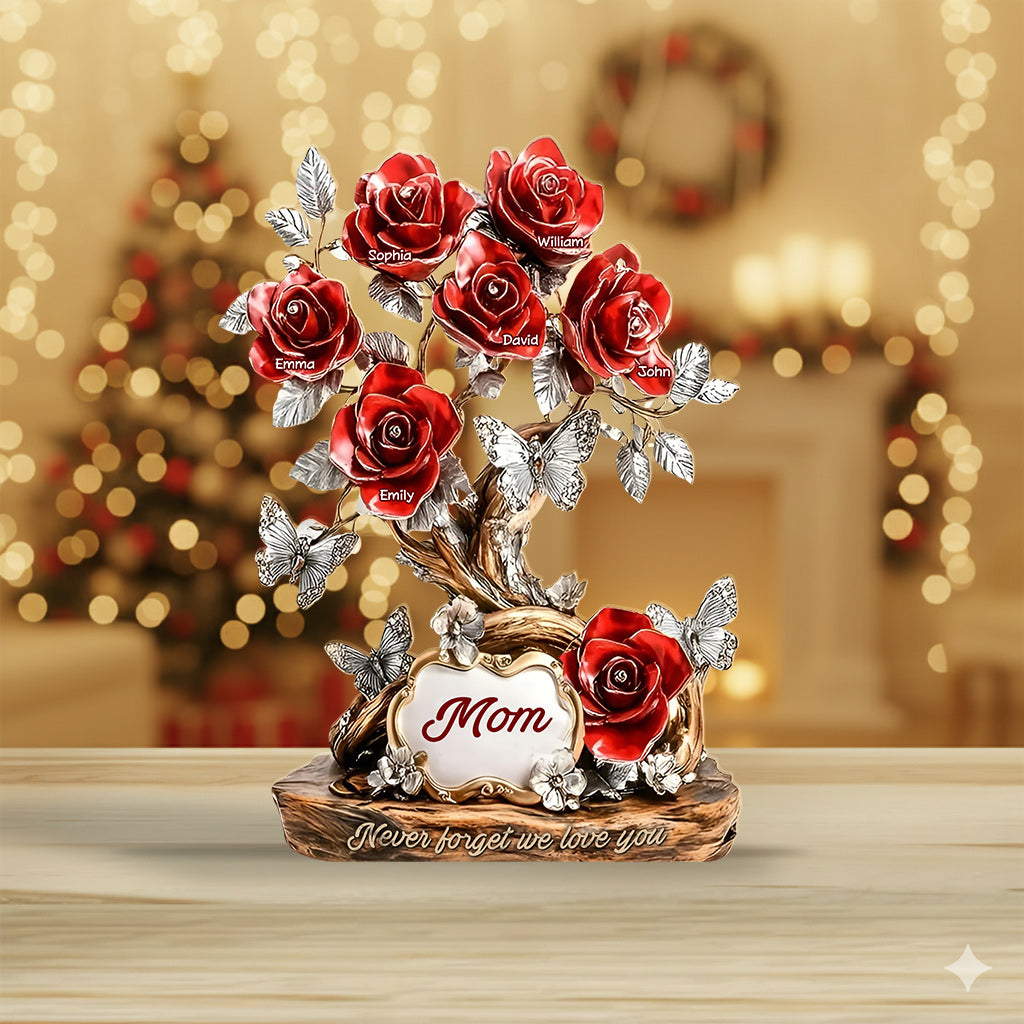 Floral Christmas Gift for Mom, Grandma – Personalized Custom Shaped Acrylic Plaque