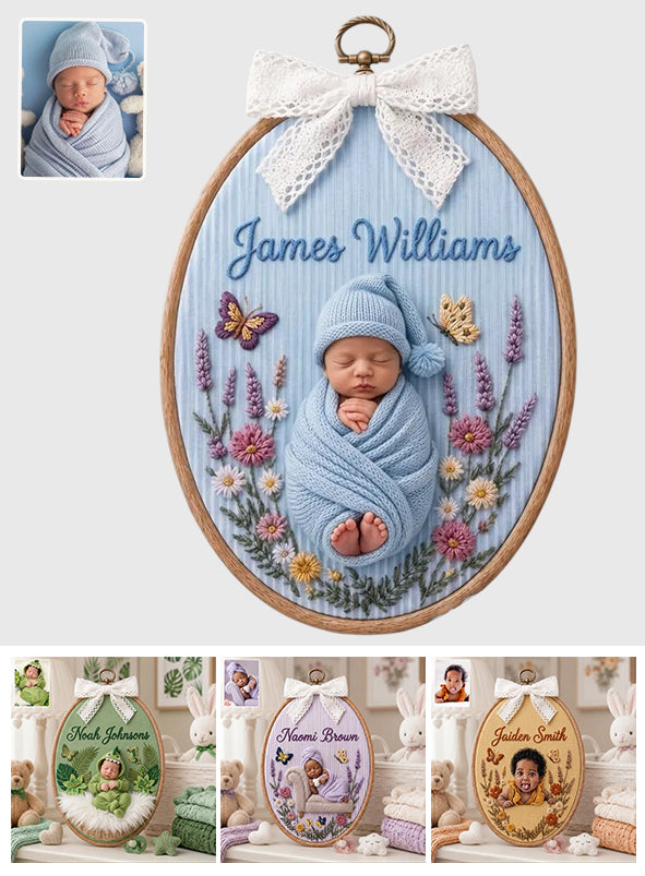 Beautiful Baby Gift - Personalized Newborn Custom Shaped Wood Sign