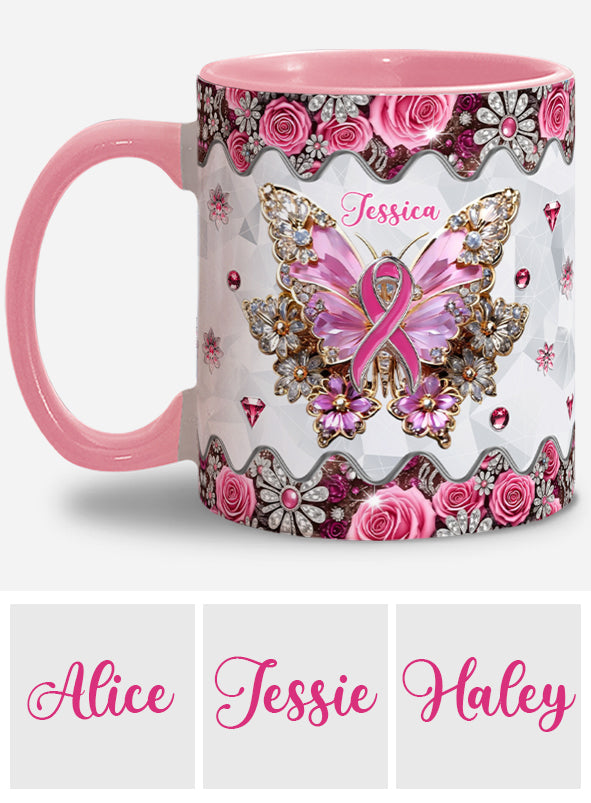 Mug personnalisé « Foi, Espoir, Amour » pour la sensibilisation au cancer du sein
