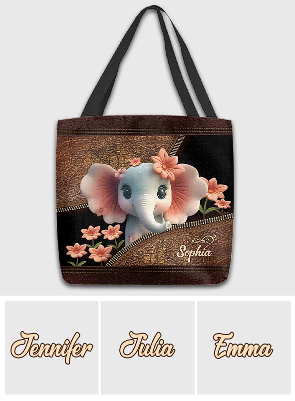 Love Elephant - Personalized Elephant Tote Bag