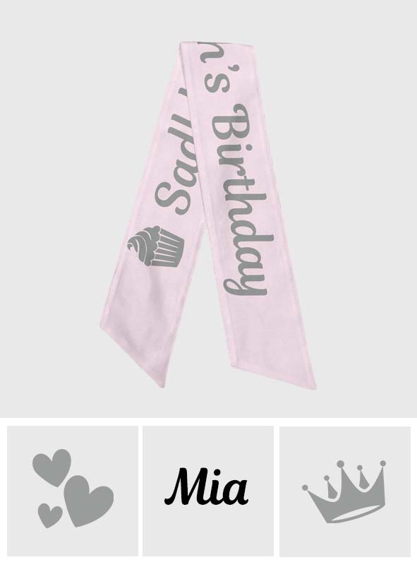 Happy Birthday - Personalized Birthday Decorative Sash/ Ribbon