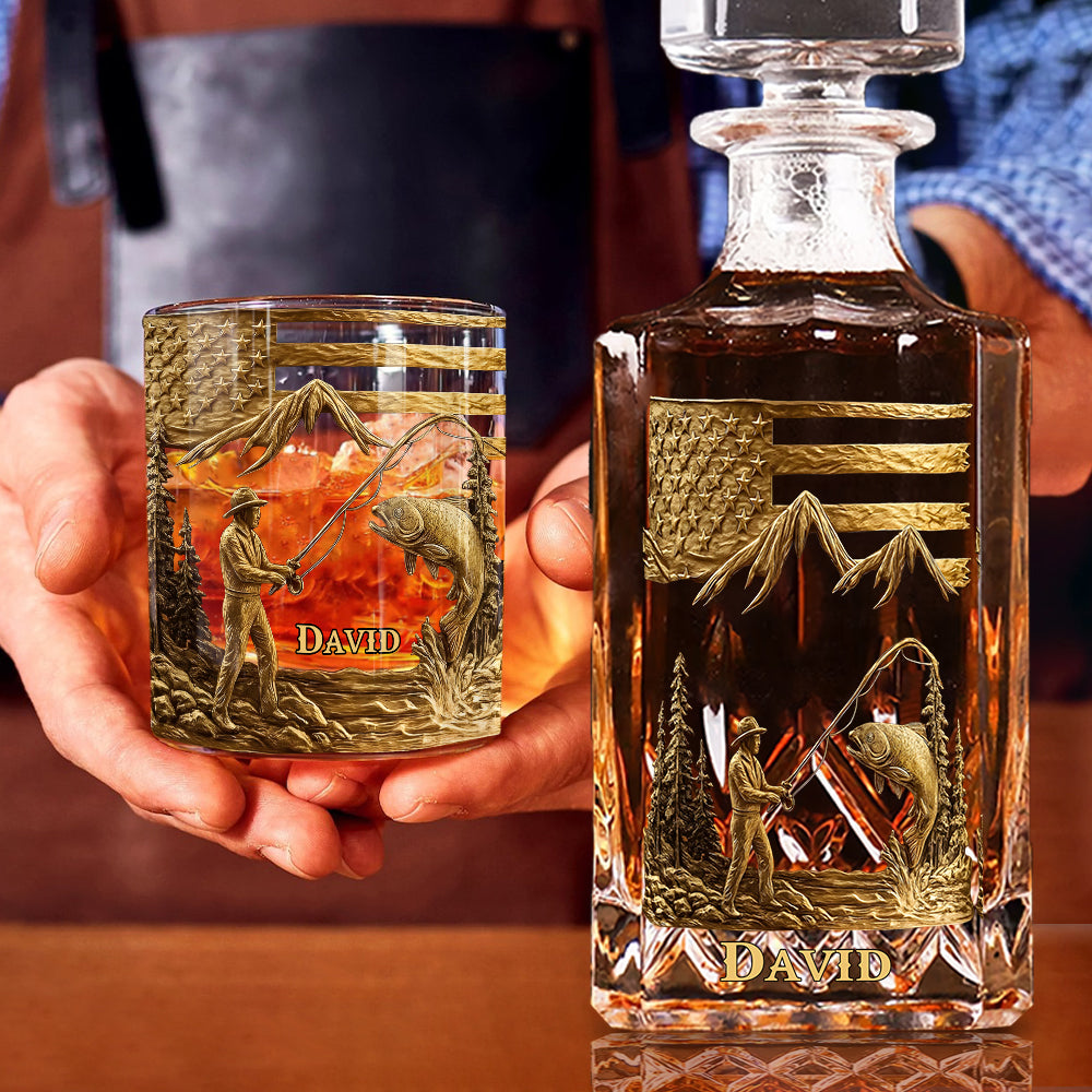 Fishing For Life - Personalized Fishing Whiskey Glass