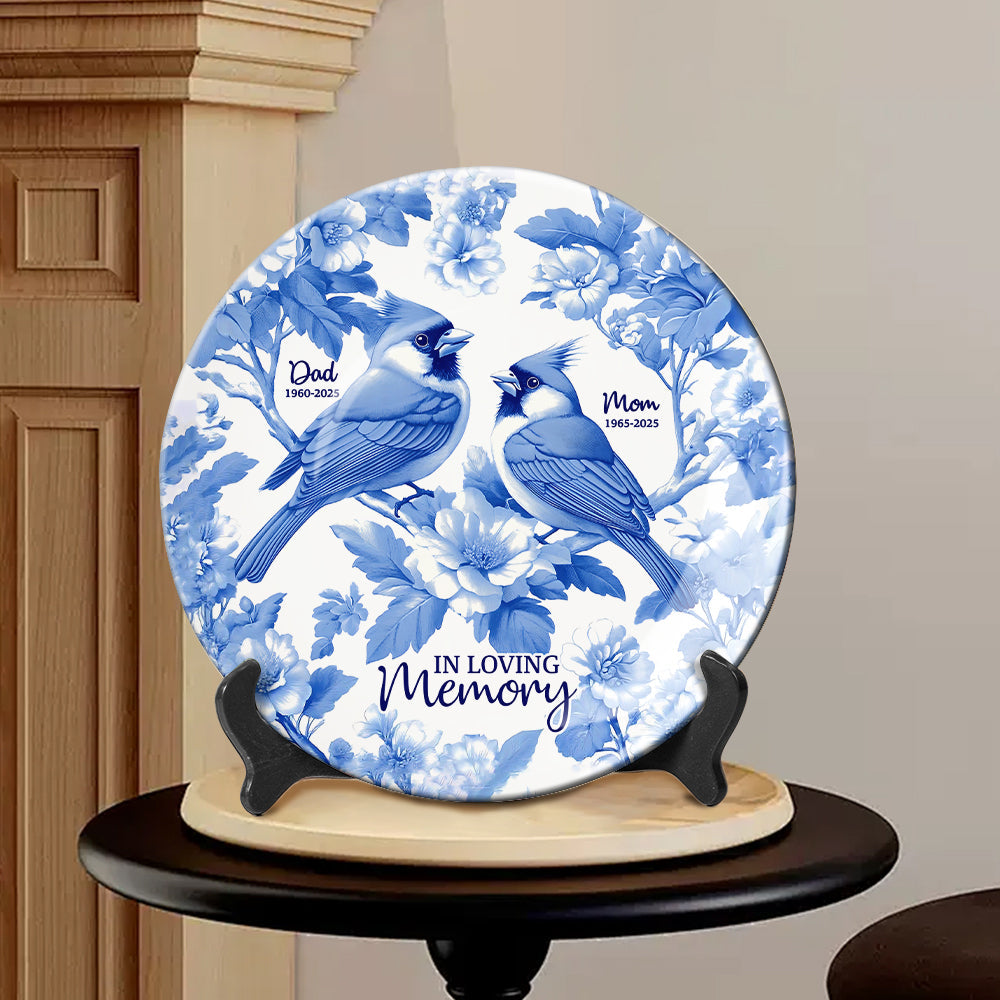 In Loving Memory - Personalized Memorial Ceramic Round Plate