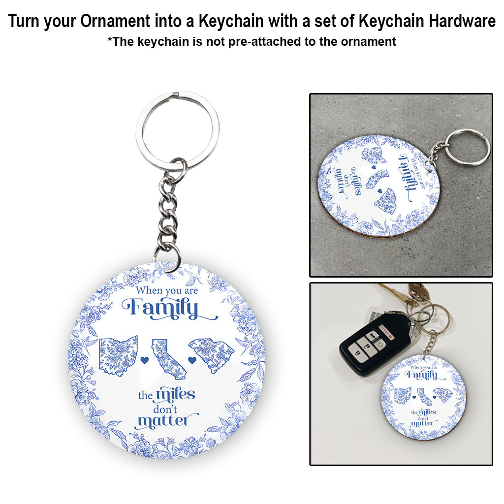 A Gift of Togetherness for Long Distance Family, Friends, or Sisters - Personalized Family Ornament