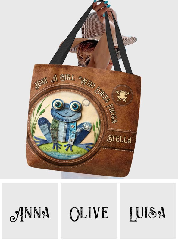 Sac fourre-tout grenouille en patchwork denim - Sac fourre-tout grenouille personnalisé