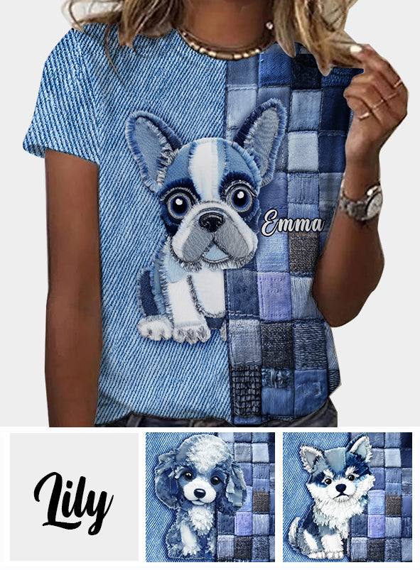 Ich liebe Französische Bulldoggen – Personalisiertes T-Shirt mit Hundemotiv