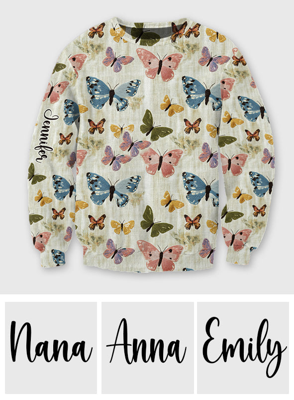 Jardin de papillons - T-shirt personnalisé à motifs de papillons