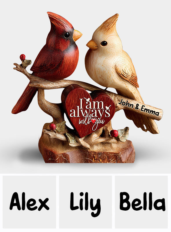 Cardinals I'm Always With You - Personalized Couple Custom Shaped Wood Plaque