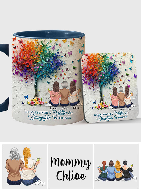 Mother And Daughter Forever Linked Together - Personalized Mother Accent Mug