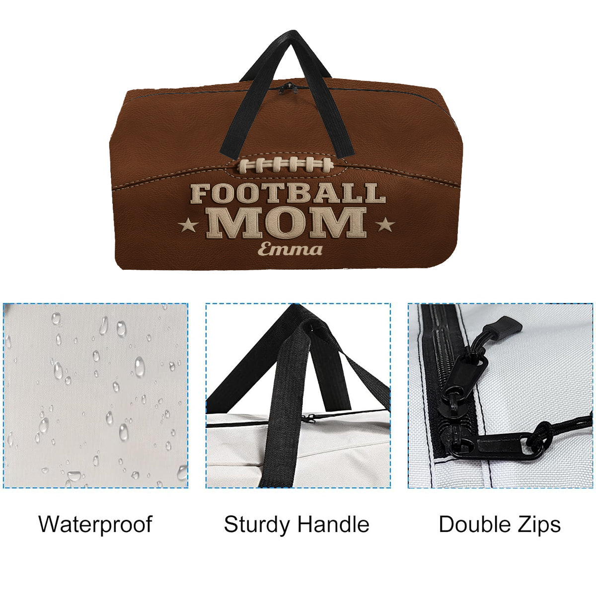 Football Mom/ Dad/ Nana/ Papa/ Uncle/ Aunt.... - Personalized Football Duffle Bag