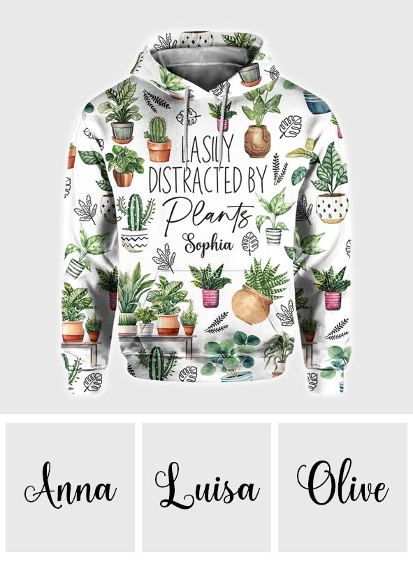 Leicht von Pflanzen ablenkbar - Personalisiertes Garten-T-Shirt