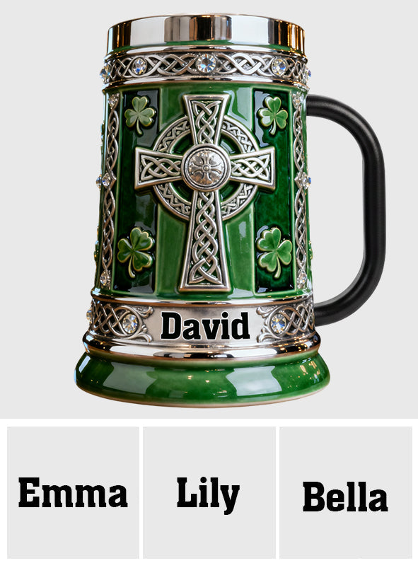 Croix celtique - Chope à bière irlandaise personnalisée