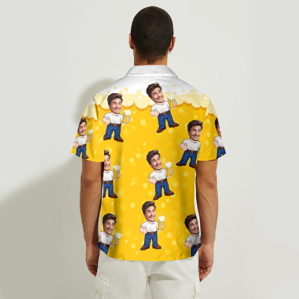Funny Beer Caricature Man - Personalized Beer Hawaiian Shirt