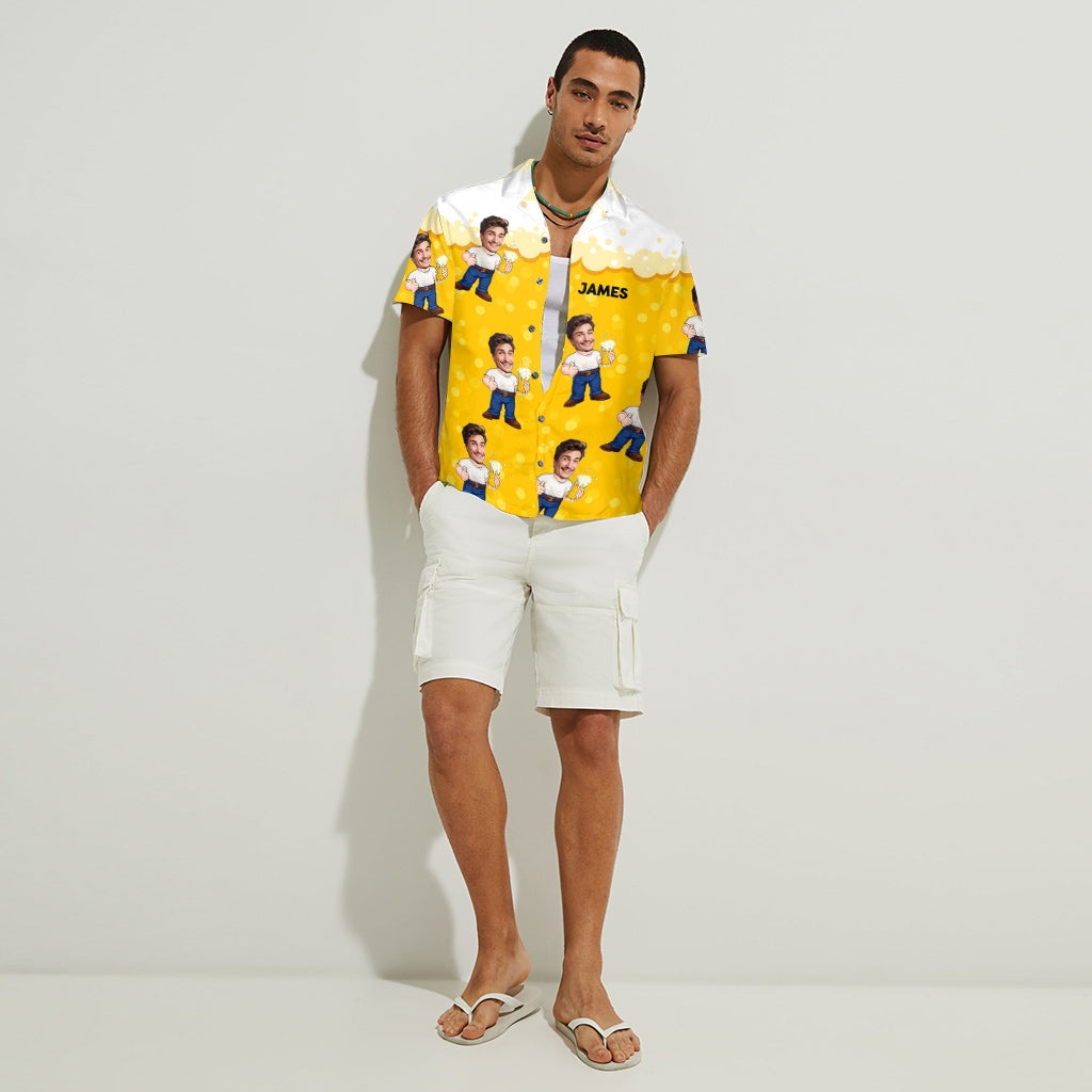 Funny Beer Caricature Man - Personalized Beer Hawaiian Shirt