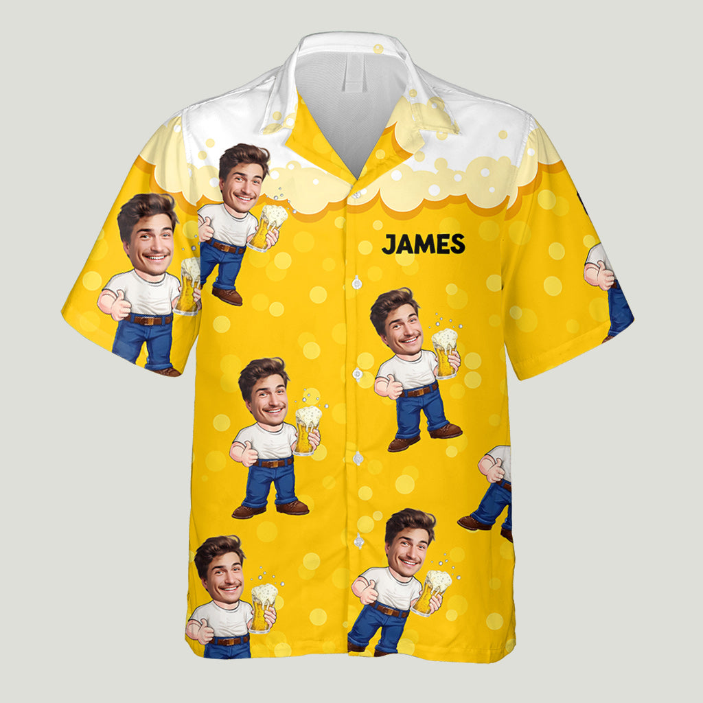 Funny Beer Caricature Man - Personalized Beer Hawaiian Shirt