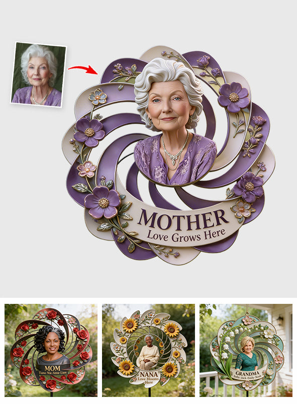 Nana Mother Garden - Plaque en métal personnalisée pour grand-mère