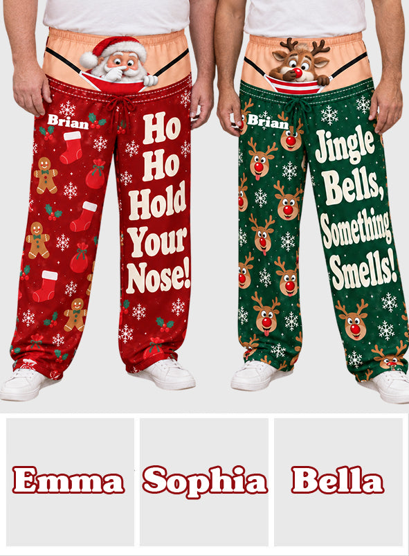 Ho Ho Hold Your Nose - Personalized Real Men Pajama Pants