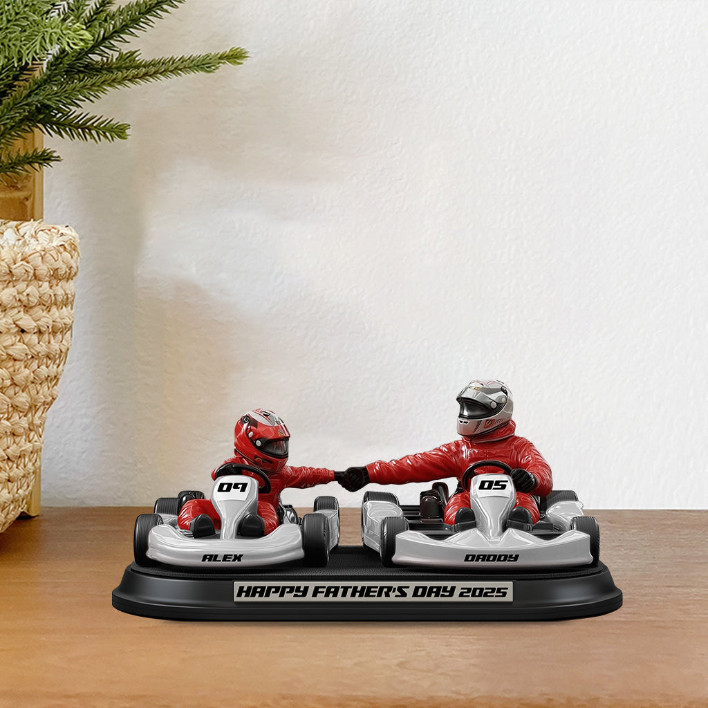 Kart Racing Loving Dad & Kid - Personalized Father Custom Shaped Acrylic Plaque