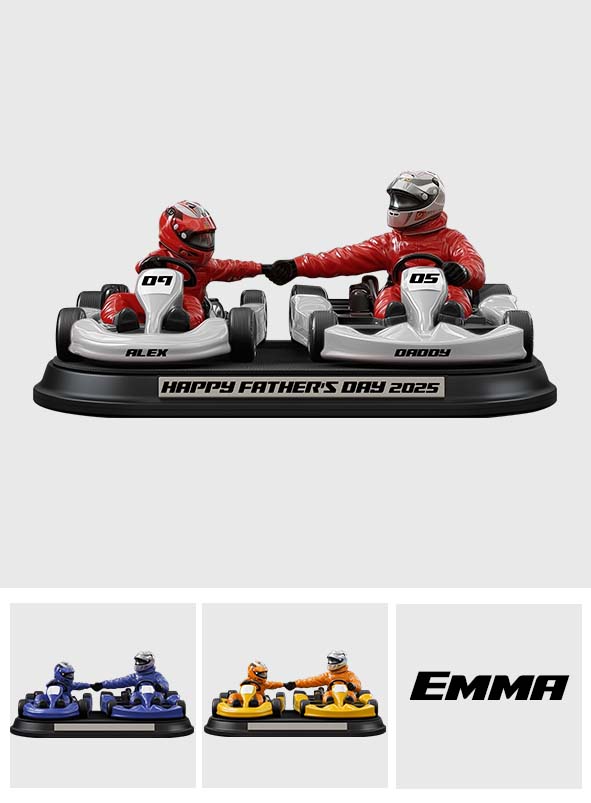 Kart Racing Loving Dad & Kid - Personalized Father Custom Shaped Acrylic Plaque