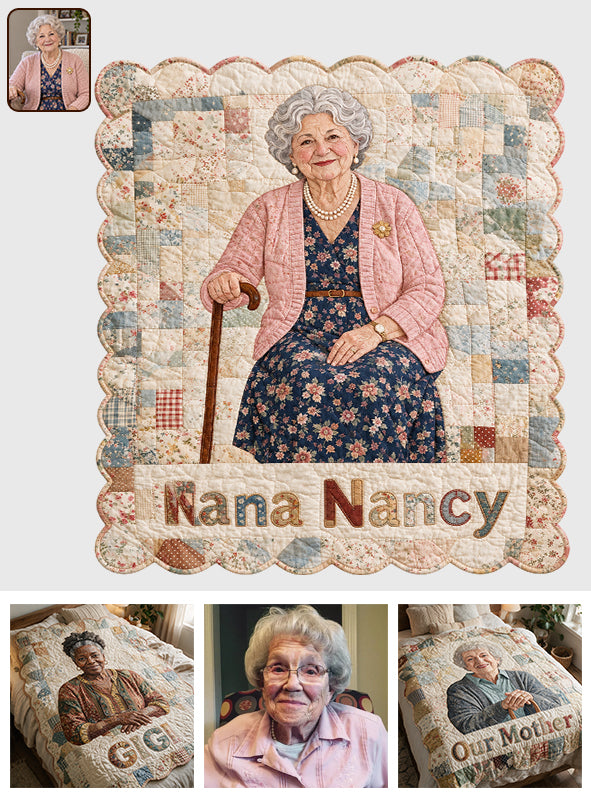 Wrapped in Your Love - Personalized Grandma Shaped Fleece Blanket