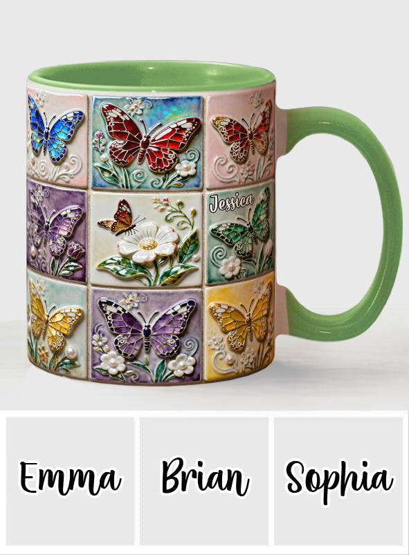 Schmetterlinge lieben – Personalisierte Tasse mit Schmetterlingsmotiv