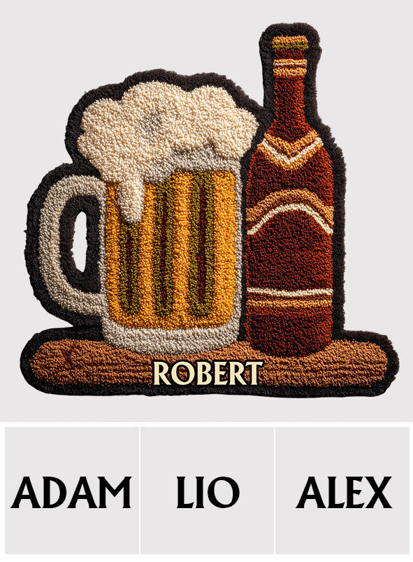 Cadeau unique pour les amateurs de bière - Tapis touffeté antidérapant personnalisé sur le thème de la bière