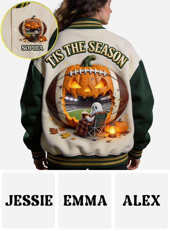 Tis The Season - Personalized Football Varsity Jacket